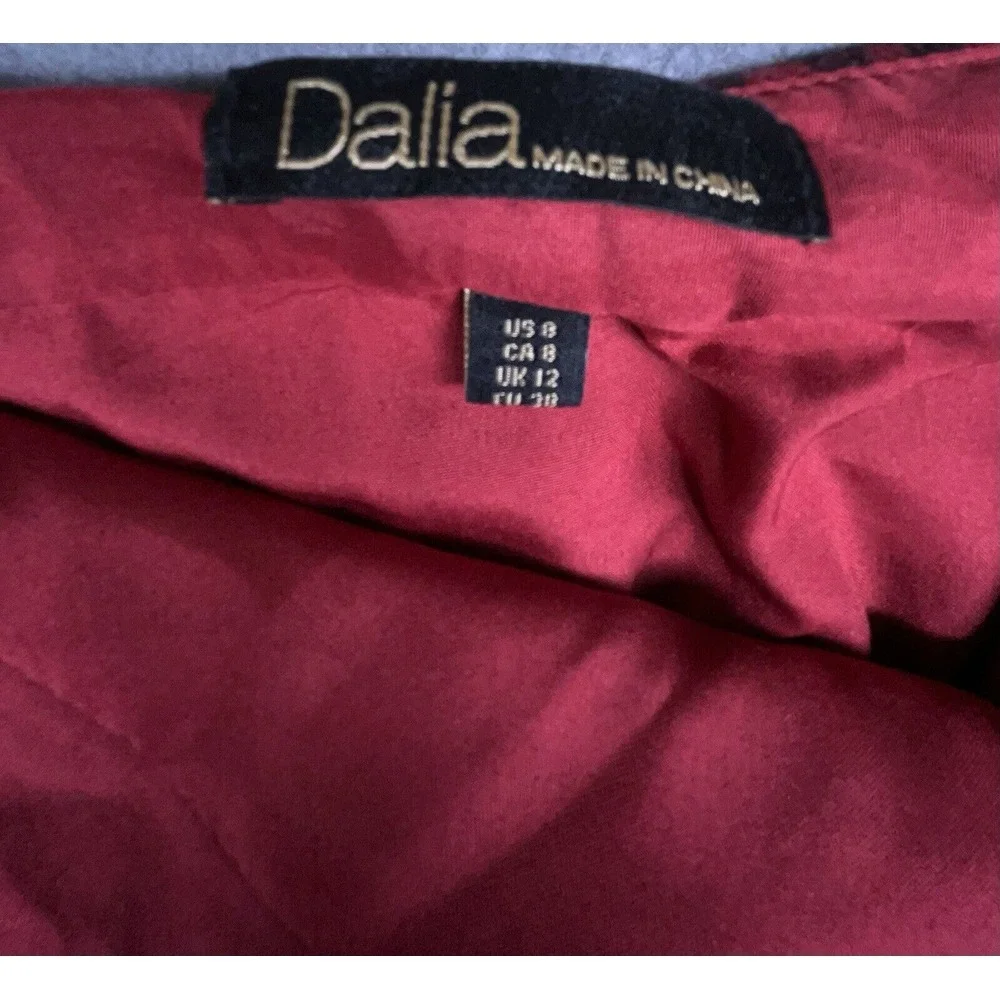 Dalia Mini Skirt 8 Red Black Plaid Wool Blend Lined Zip Pocket Casual Schoolgirl